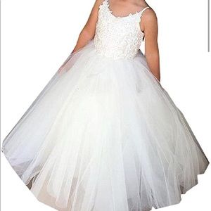 White Tulle Flower Girl Dress